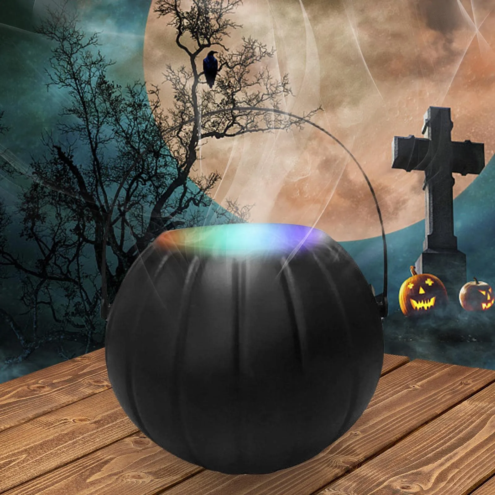 ATORSE® Witch Pot Fog Machine Color Changing for Birdbath Rockery