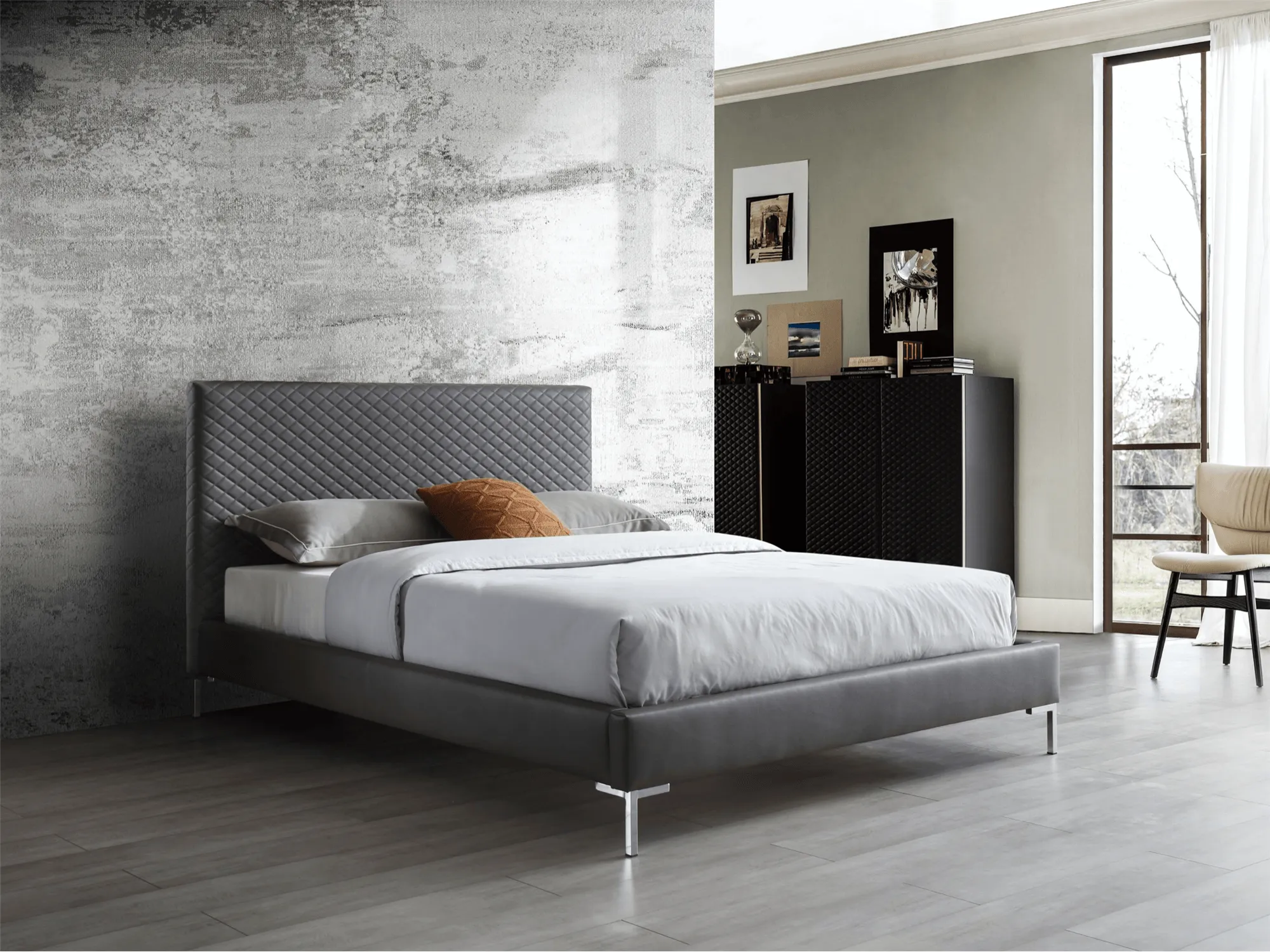 Eliza Faux Leather Upholstered Bed