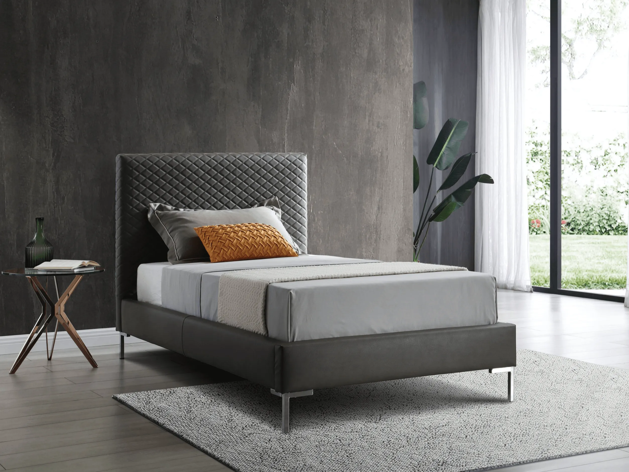 Eliza Faux Leather Upholstered Bed