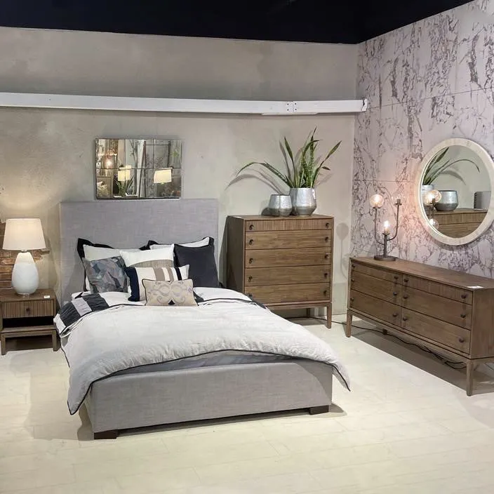 Finlay Storage Queen Bed - Dovetail Grey Linen