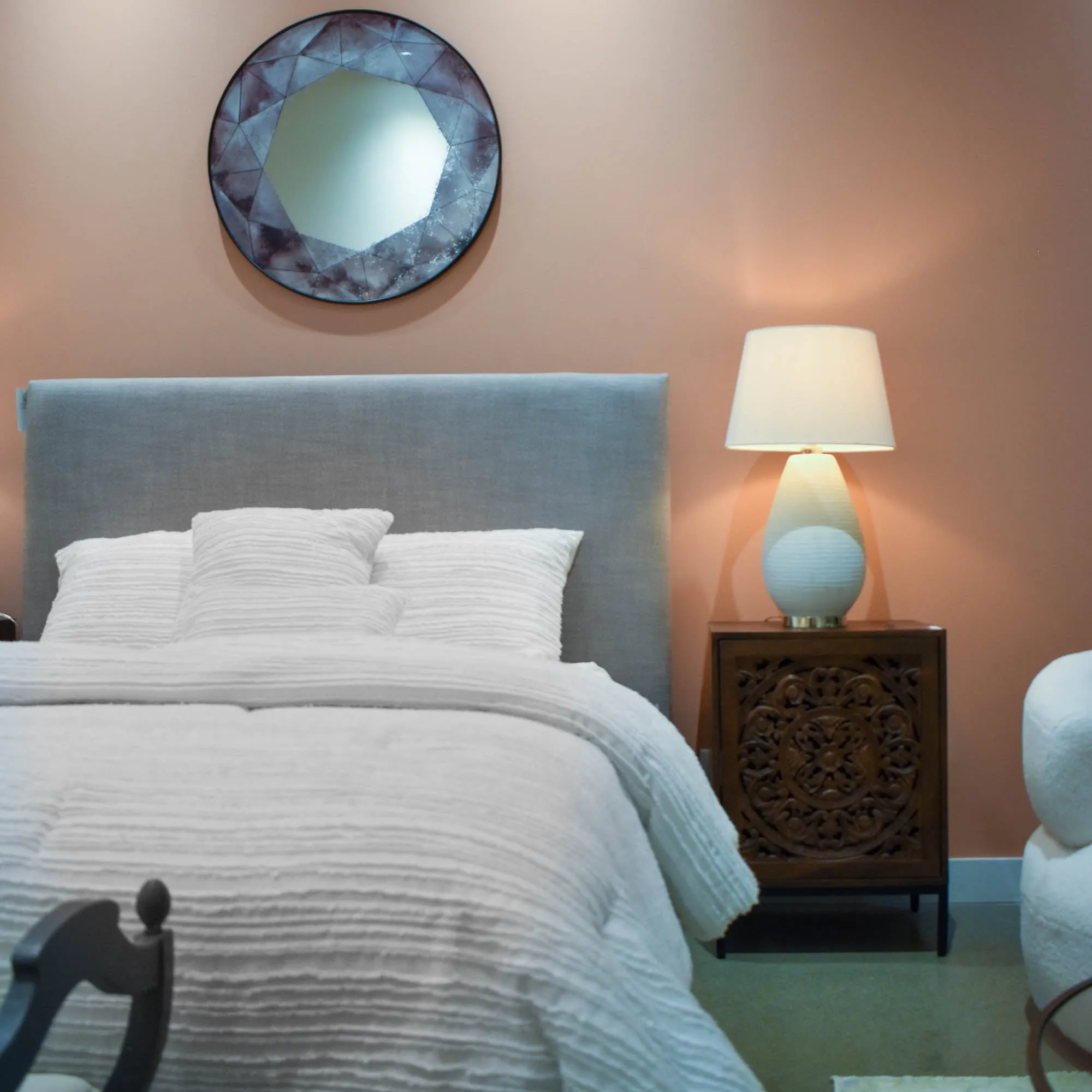 Finlay Storage Queen Bed - Dovetail Grey Linen