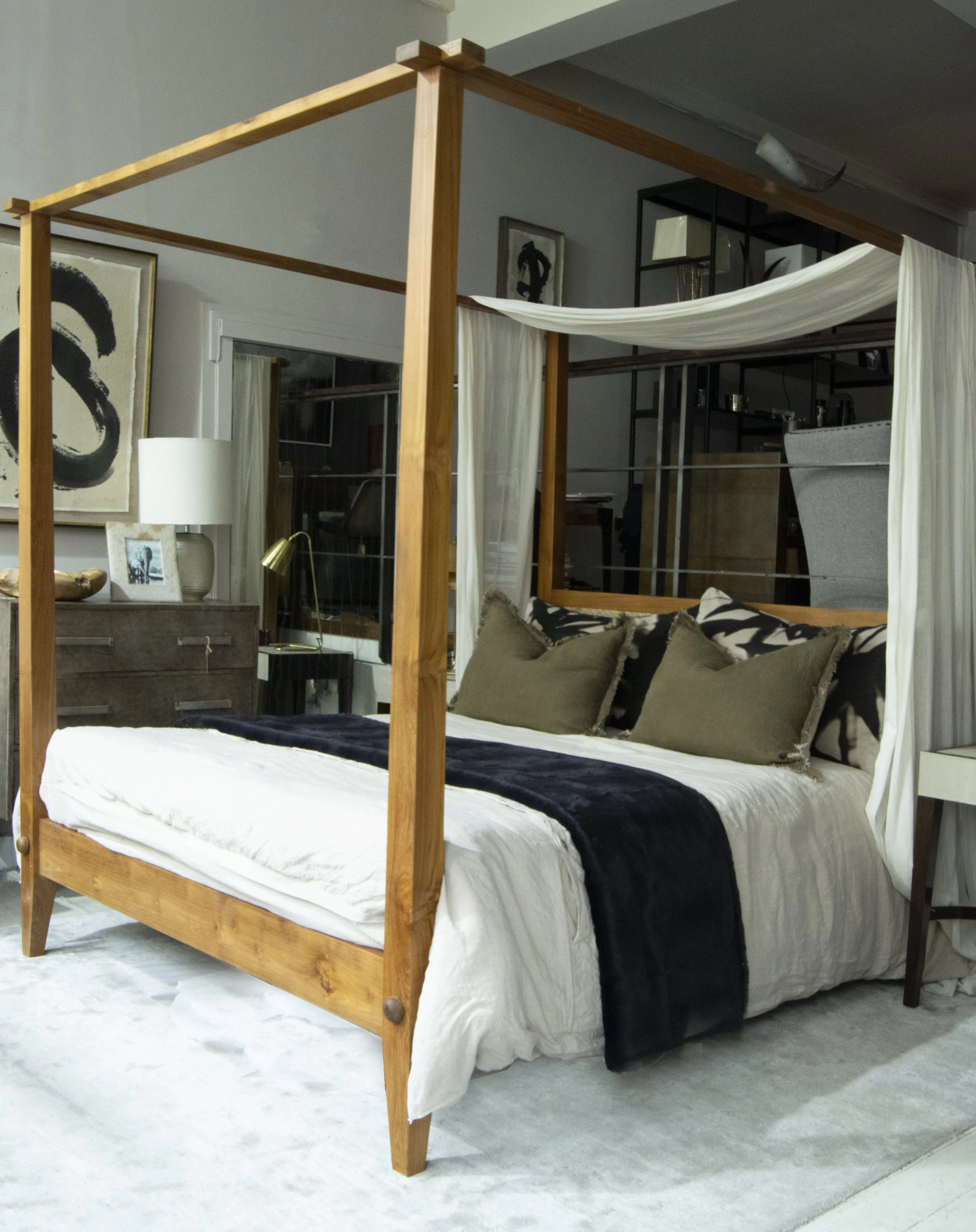 Havana Four Poster Bed with Woven Headboard