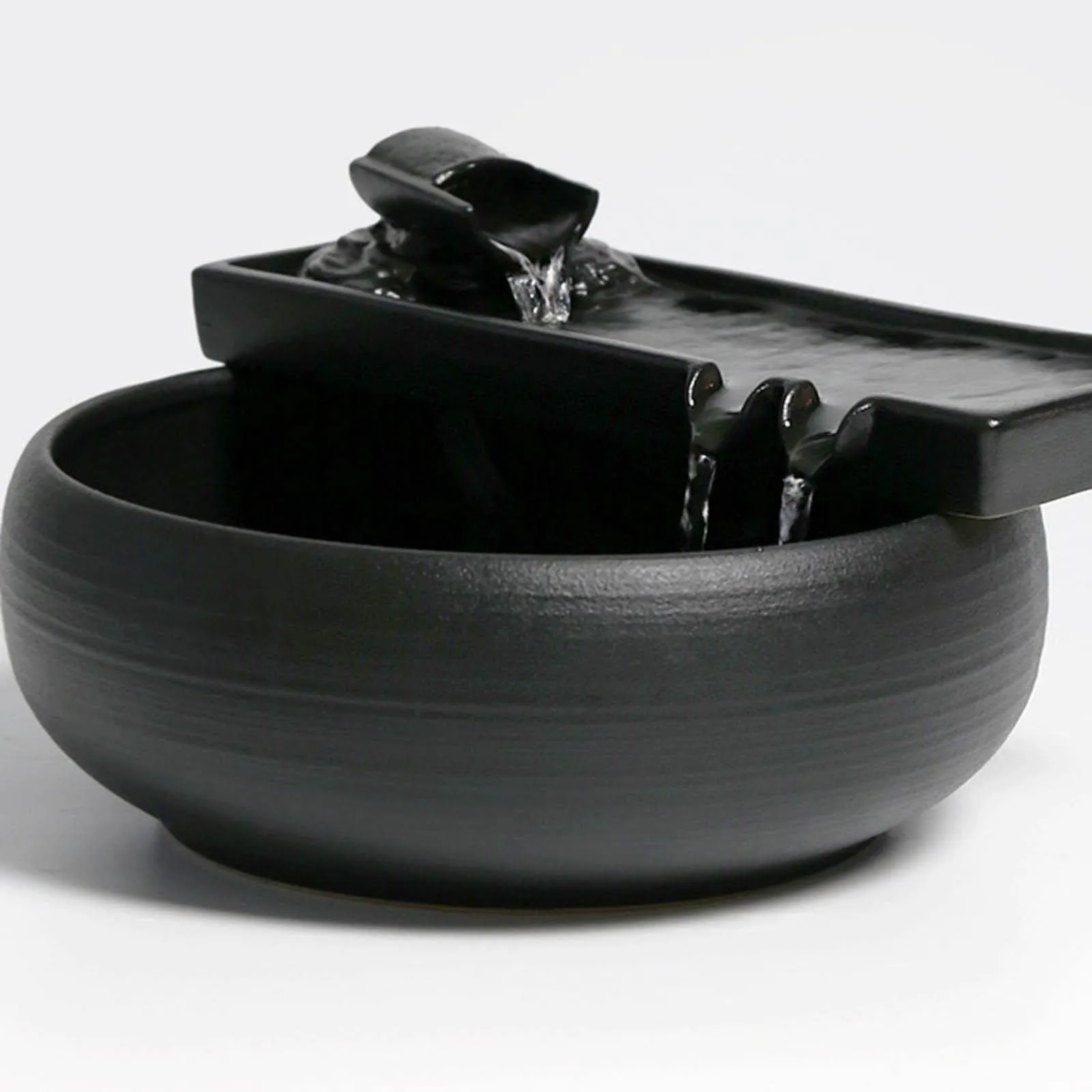 MILAAN Ceramic Tabletop Fountain Office Home Meditation Calming Indoor Waterfall