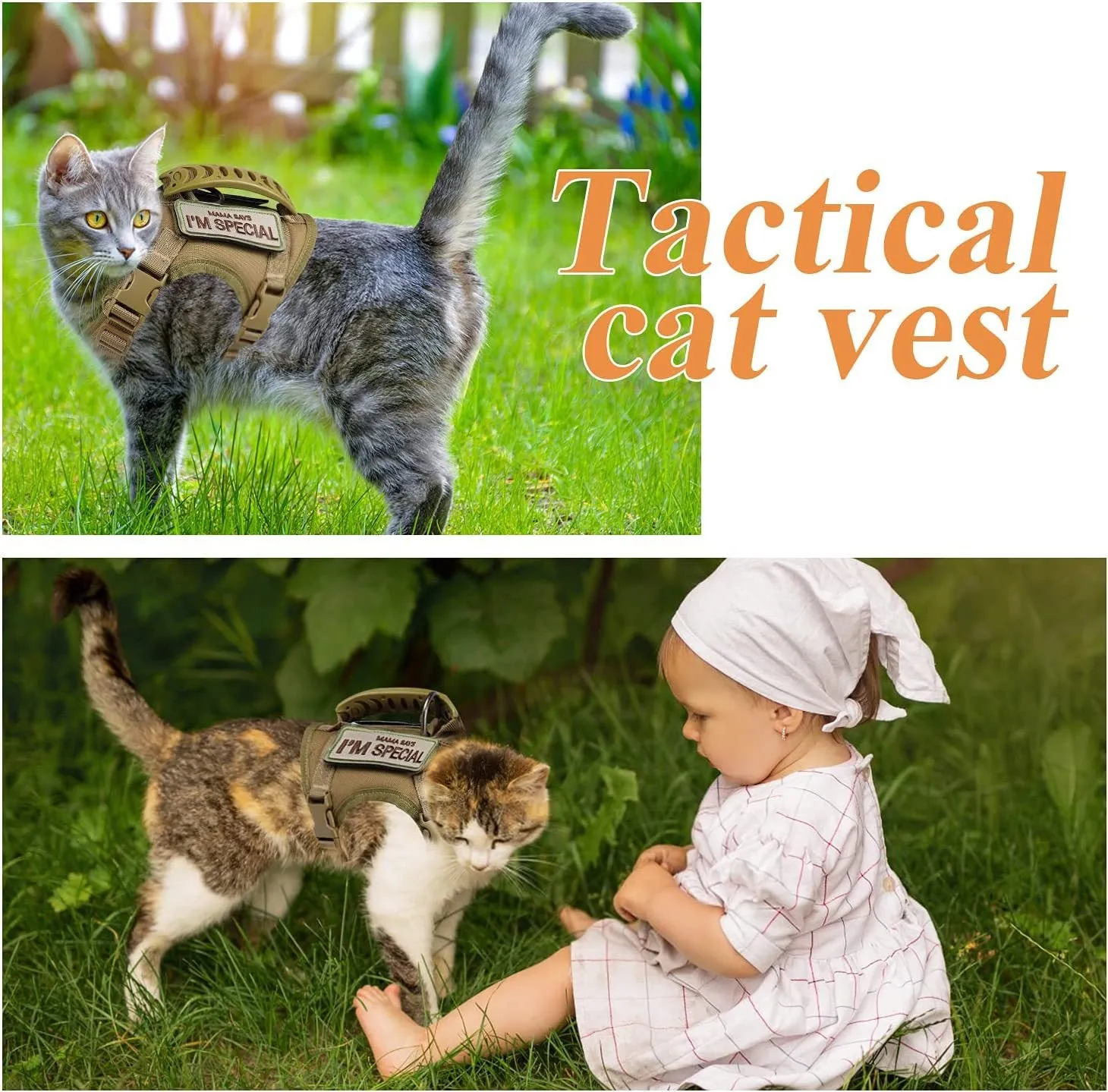 Tactical Small K9 / Cat Harness - Black