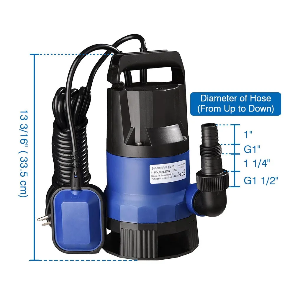 TheLAShop 3/4HP Submersible Dirty Water Pump w/ Float